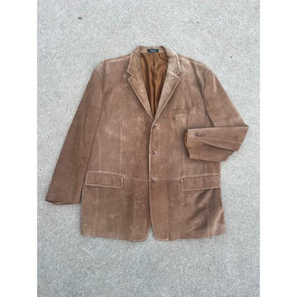 Vintage J. Ferrar Genuine Leather Front Pocket Blazer – Size XL - Picture 1 of 9